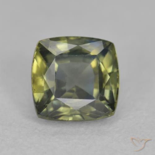 0.69ct 天然 緑がかったブルー サファイア, クッション, VVS-VS