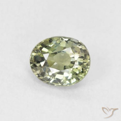 0.52ct 天然 ライトグリーン サファイア, 楕円形, VVS
