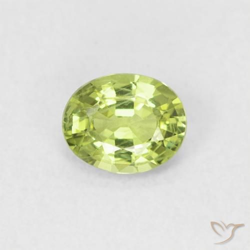 0.40ct 天然 ライムグリーン サファイア, 楕円形, VS