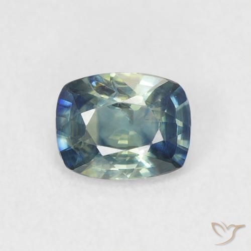 0.59ct 天然 ティール サファイア, クッション, VVS-VS