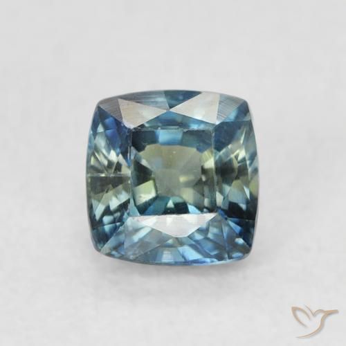 0.55ct 天然 ティール サファイア, クッション, VVS-VS