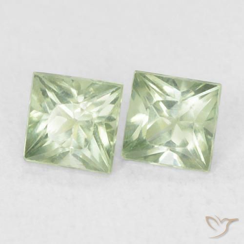 Shop natural 0.43ct 非常に薄いセージグリーン サファイア gems, 四角形, from タンザニア at GemSelect. In stock, global shipping!