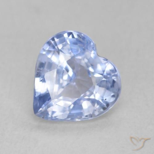 0.87ct 天然 パステルブルー サファイア, 心臓, VS
