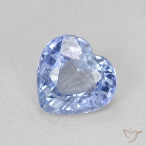 0.69ct 天然 ライトブルー サファイア, 心臓, VS