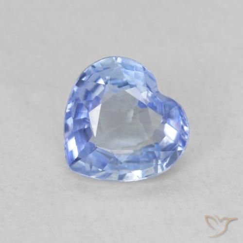 0.50ct 天然 パステルブルー サファイア, 心臓, VVS-VS
