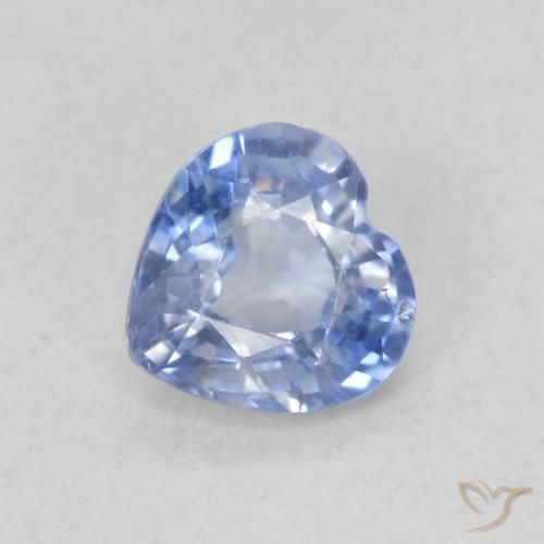 0.58ct 天然 ライトブルー サファイア, 心臓, VVS-VS