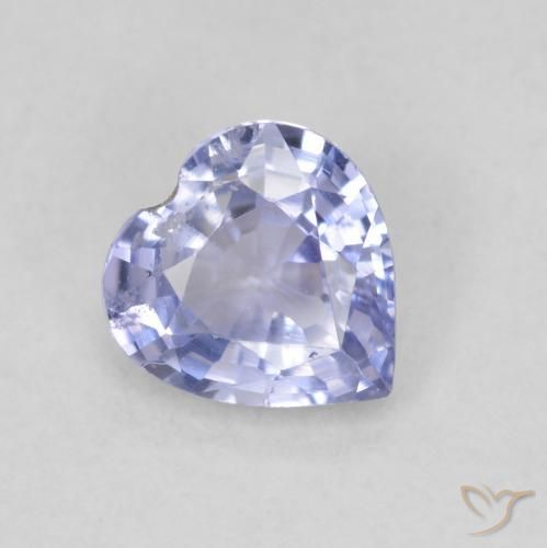 0.63ct 天然 ベイビーブルー サファイア, 心臓, VS