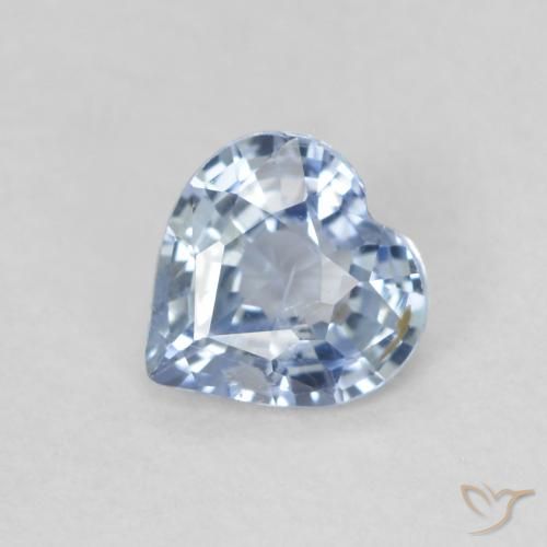 0.48ct 天然 薄いスカイブルー サファイア, 心臓, VS