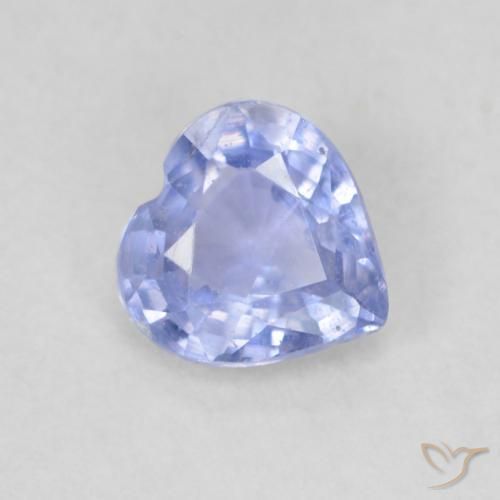 0.53ct 天然 薄いパープルがかったブルー サファイア, 心臓, VS