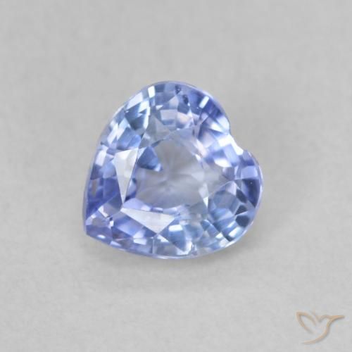 0.59ct 天然 パステルブルー サファイア, 心臓, VVS-VS