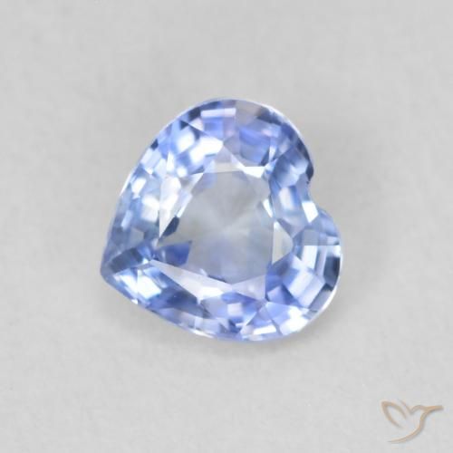 0.53ct 天然 ライトブルー サファイア, 心臓, VVS-VS
