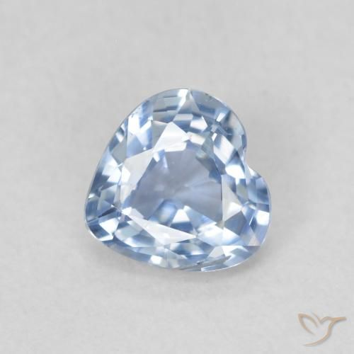 0.52ct 天然 ライトブルー サファイア, 心臓, VVS-VS