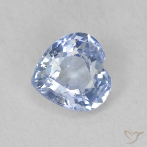 0.57ct 天然 薄いベイビーブルー サファイア, 心臓, VVS-VS