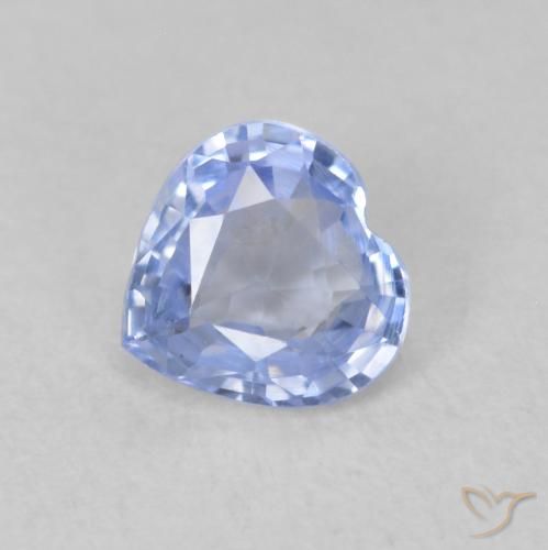 0.61ct 天然 パステルブルー サファイア, 心臓, VVS-VS