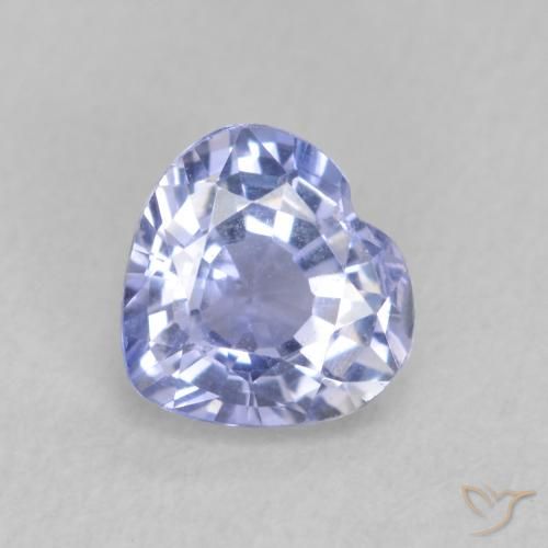 0.76ct 天然 薄いパープルがかったブルー サファイア, 心臓, VVS-VS