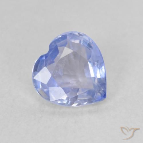 0.52ct 天然 薄いパープルがかったブルー サファイア, 心臓, VS