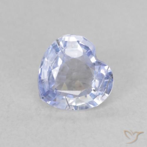 0.62ct 天然 薄いパープルがかったブルー サファイア, 心臓, VS