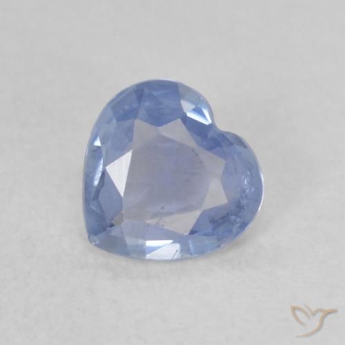 0.48ct 天然 薄いベイビーブルー サファイア, 心臓, VS