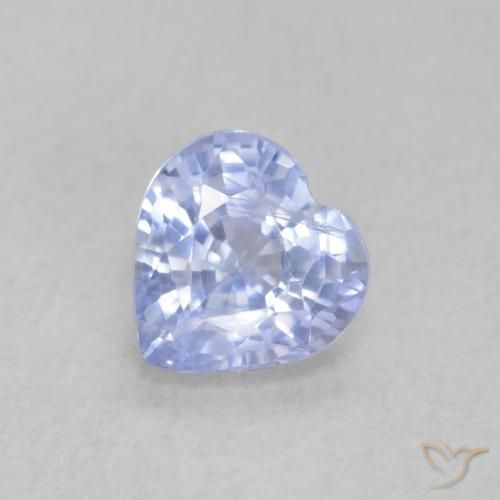 0.55ct 天然 薄いパープルがかったブルー サファイア, 心臓, VS
