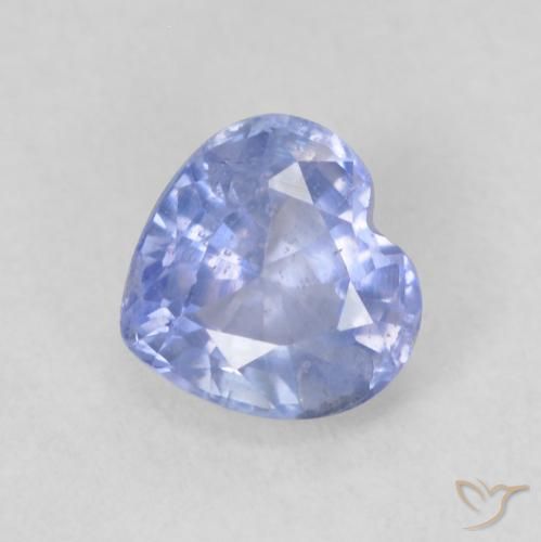 0.62ct 天然 薄いパープルがかったブルー サファイア, 心臓, VS