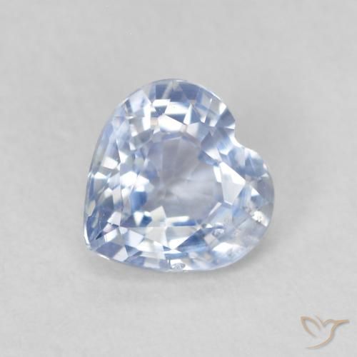 0.63ct 天然 青みがかったホワイト サファイア, 心臓, VS