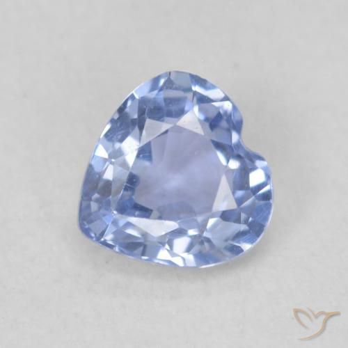 0.43ct 天然 ライトバイオレットブルー サファイア, 心臓, VVS-VS
