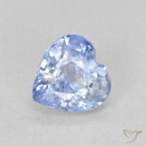0.43ct 天然 パステルブルー サファイア, 心臓, VVS-VS