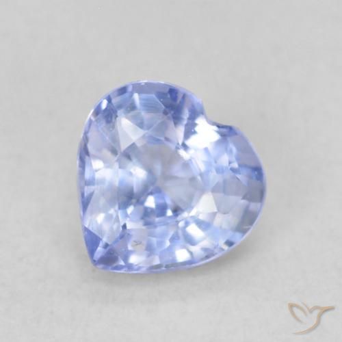 0.49ct 天然 パステルブルー サファイア, 心臓, VVS-VS