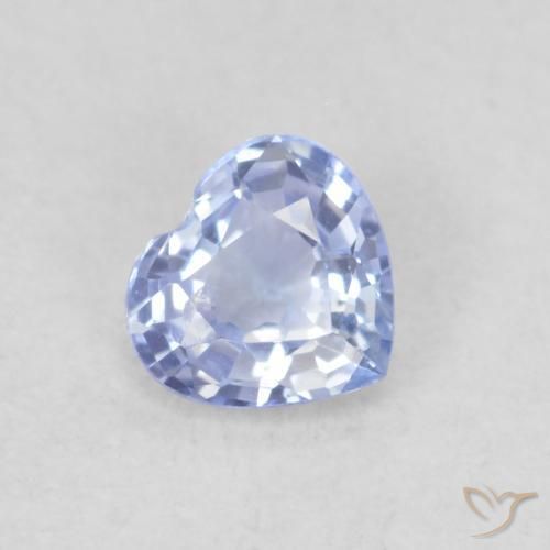 0.28ct 天然 薄いパープルがかったブルー サファイア, 心臓, VS