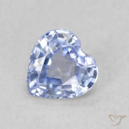 0.38ct 天然 パステルブルー サファイア, 心臓, VVS-VS