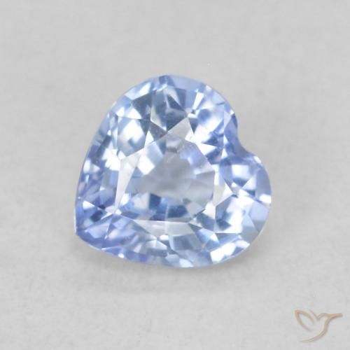 0.48ct 天然 パステルブルー サファイア, 心臓, VVS-VS