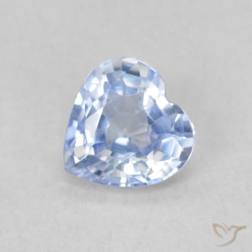 0.37ct 天然 パステルブルー サファイア, 心臓, VVS-VS
