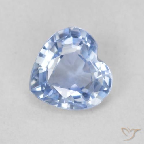 0.42ct 天然 薄いパープルがかったブルー サファイア, 心臓, VVS-VS
