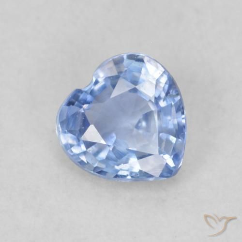 0.40ct 天然 薄いパープルがかったブルー サファイア, 心臓, VS