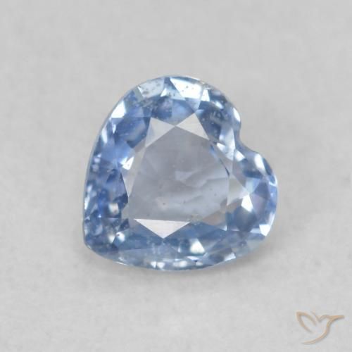 0.42ct 天然 ベイビーブルー サファイア, 心臓, VS