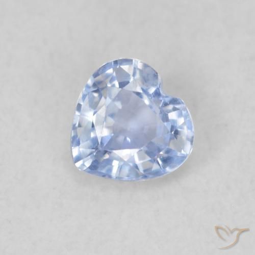 0.30ct 天然 ライトバイオレットブルー サファイア, 心臓, VS