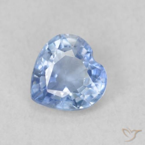 0.38ct 天然 ベイビーブルー サファイア, 心臓, VS