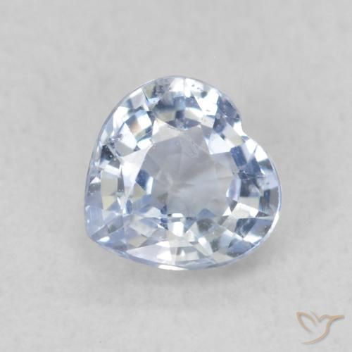 0.47ct 天然 薄いパープルがかったブルー サファイア, 心臓, VS