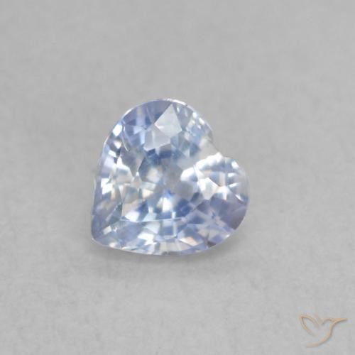 0.42ct 天然 青みがかったホワイト サファイア, 心臓, VS