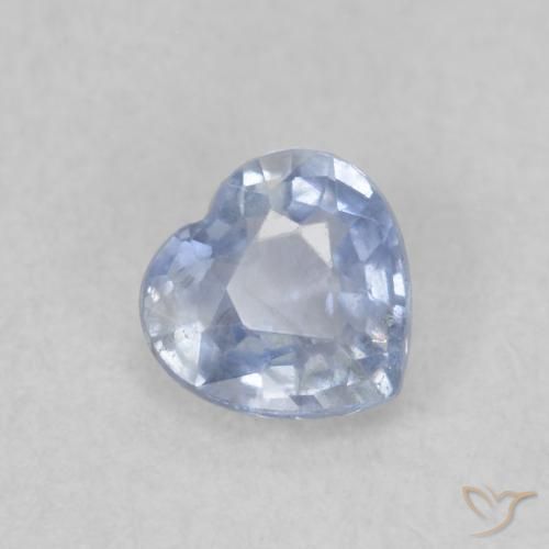 0.50ct 天然 とても薄いブルー サファイア, 心臓, VS