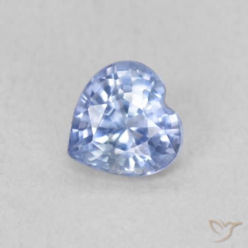 0.36ct 天然 パステルブルー サファイア, 心臓, VVS-VS