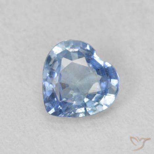 0.38ct 天然 パステルブルー サファイア, 心臓, VS