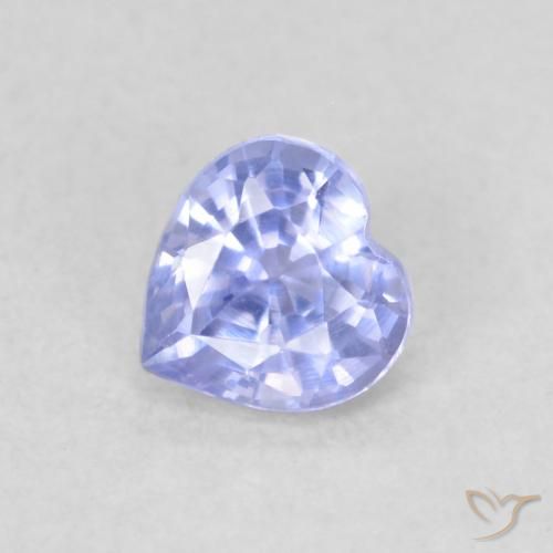 0.38ct 天然 ライトブルー サファイア, 心臓, VVS-VS