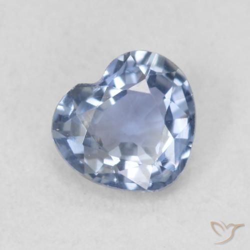 0.42ct 天然 ライトバイオレットブルー サファイア, 心臓, VVS-VS