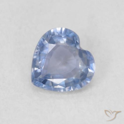 0.32ct 天然 薄いパープルがかったブルー サファイア, 心臓, VVS-VS
