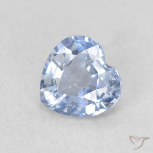 0.40ct 天然 ベイビーブルー サファイア, 心臓, VVS-VS