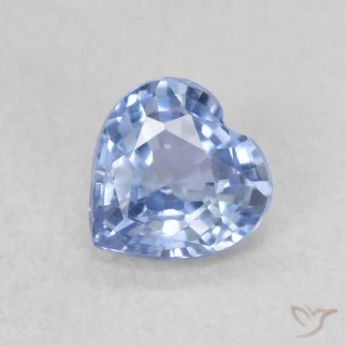 0.43ct 天然 ライトブルー サファイア, 心臓, VVS-VS
