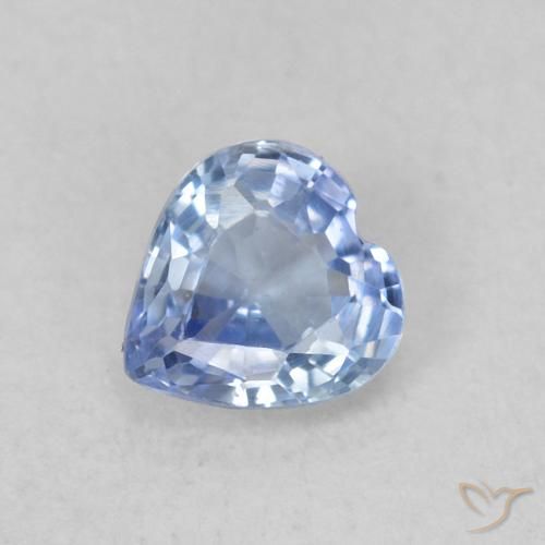 0.35ct 天然 薄いパープルがかったブルー サファイア, 心臓, VVS-VS