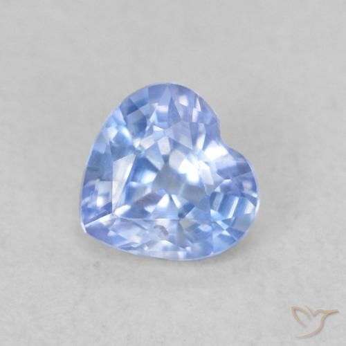 0.35ct 天然 薄いパープルがかったブルー サファイア, 心臓, VS