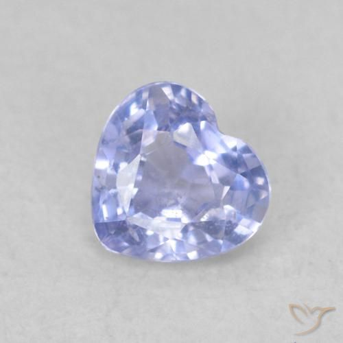 0.39ct 天然 薄いパープルがかったブルー サファイア, 心臓, VS